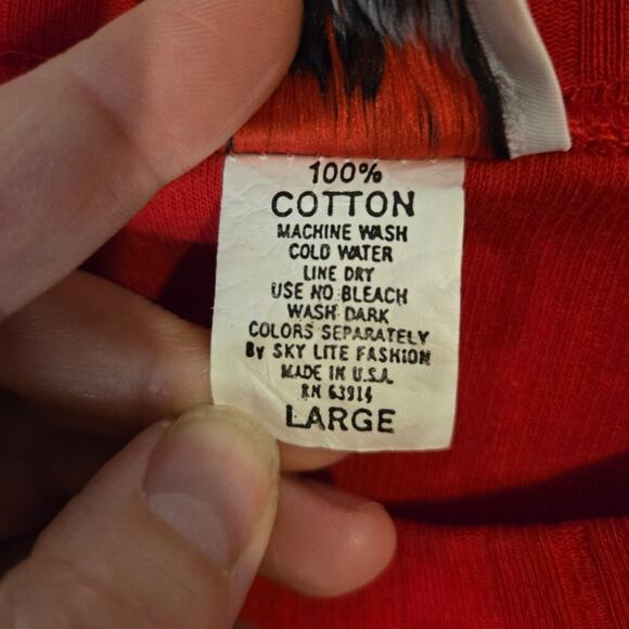 REPUBLIC RED RIBBED CHRISTMAS HOLIDAY SWEATER LARGE 0273 - Picture 7 of 8